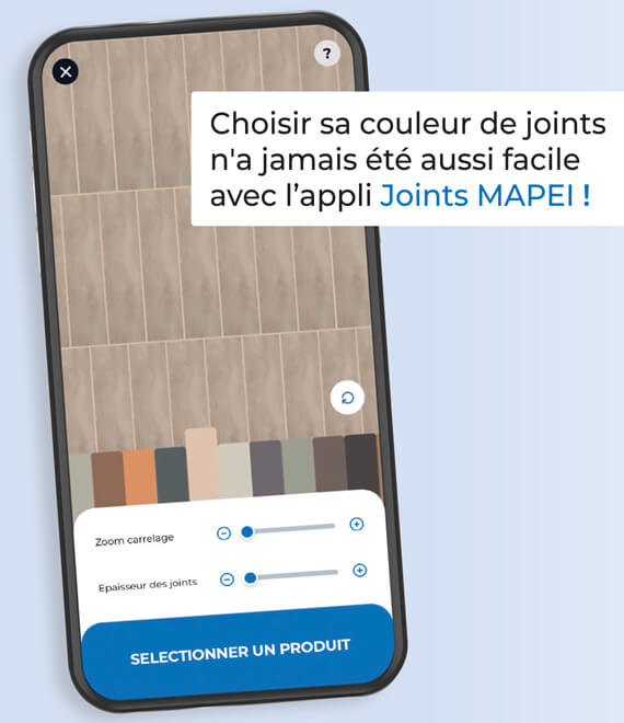 L'application Mapei permet de choisir la couleur de son joint carrelage avec une photo