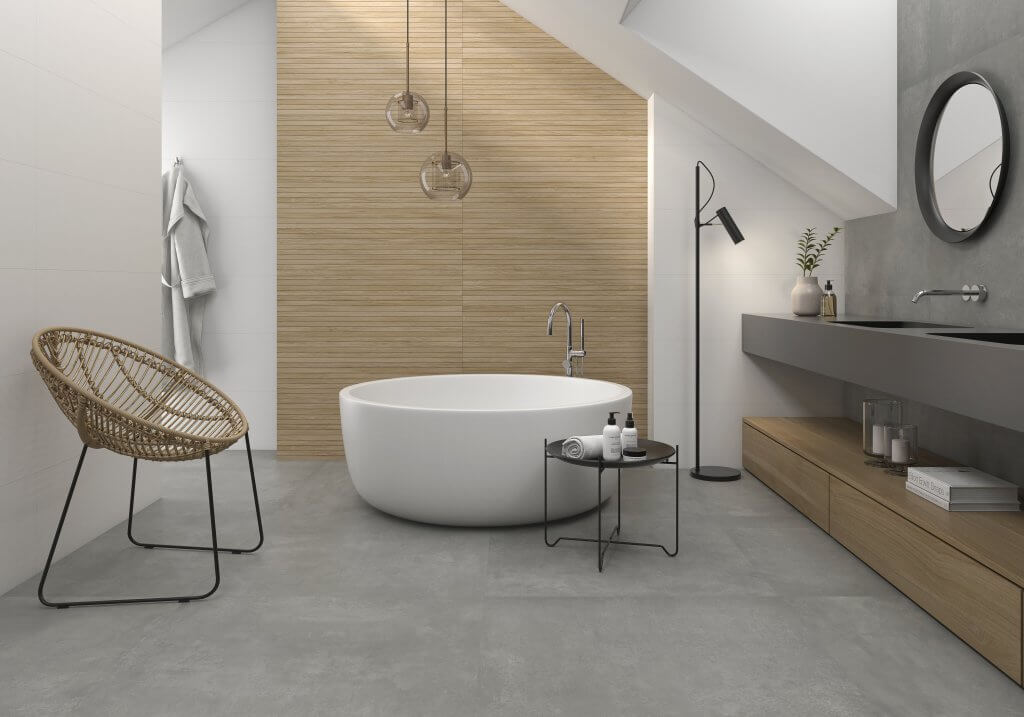 Carrelage mural effet bois cannelé ORDESA de Pamesa